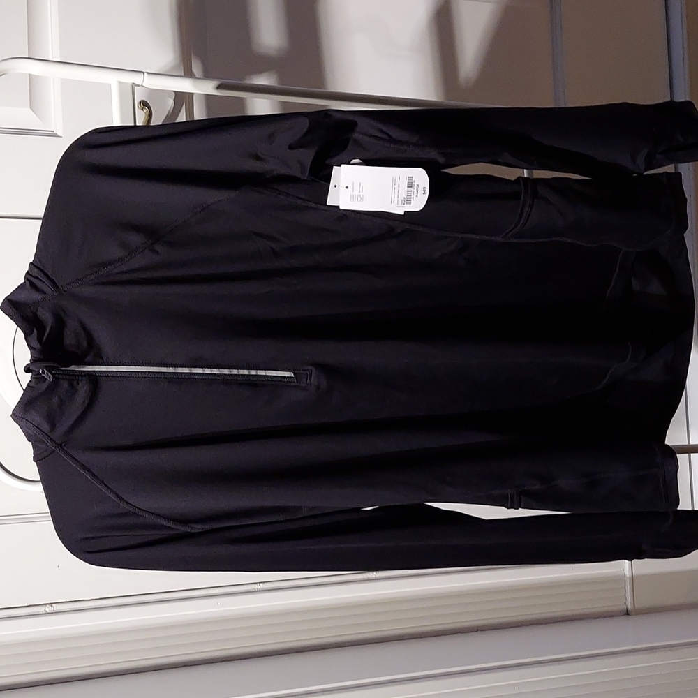 Half-zip Athletic long sleeve shirt, Black, Women's XL